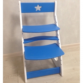 Детский растущий регулируемый стул Ростик/Rostik (сине-белый)