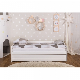 Детская (подростковая) кровать с дополнительным спальным местом Илло (белая)