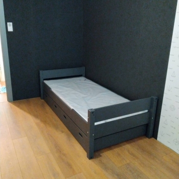 Кровать Амелия с ящиками 200х90 (серая)