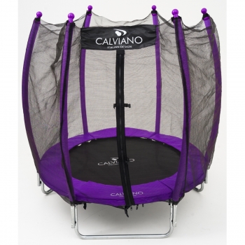 Батут пружинный с защитной сеткой Calviano 140 см - 4,5ft OUTSIDE master purple