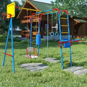 Детский игровой комплекс Юный Атлет Уличный-Плюс (синий/желтый/красный)