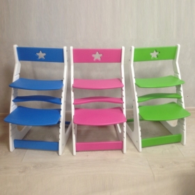 Детский растущий регулируемый стул Ростик/Rostik (розово-белый)