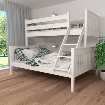 Кровать двухъярусная Вертикаль 140х200/90х200 (белая)