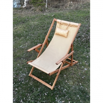 Кресло-шезлонг с подлокотниками садовое (сиденье из ткани) DYATEL