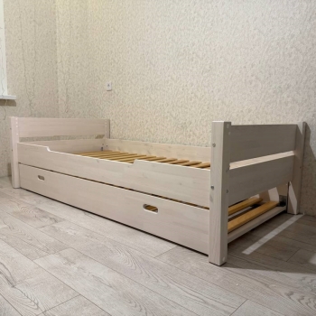 Кровать Амелия с выкатным местом 200х90 (белый воск)