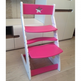 Детский растущий регулируемый стул Ростик/Rostik (розово-белый)