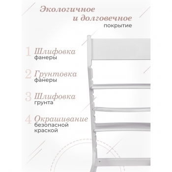 Детский растущий регулируемый стул Ростик/Rostik ВН-1 (белый)