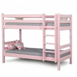 Двухъярусная детская кровать Соня Вариант 9 с прямой лестницей (розовая)