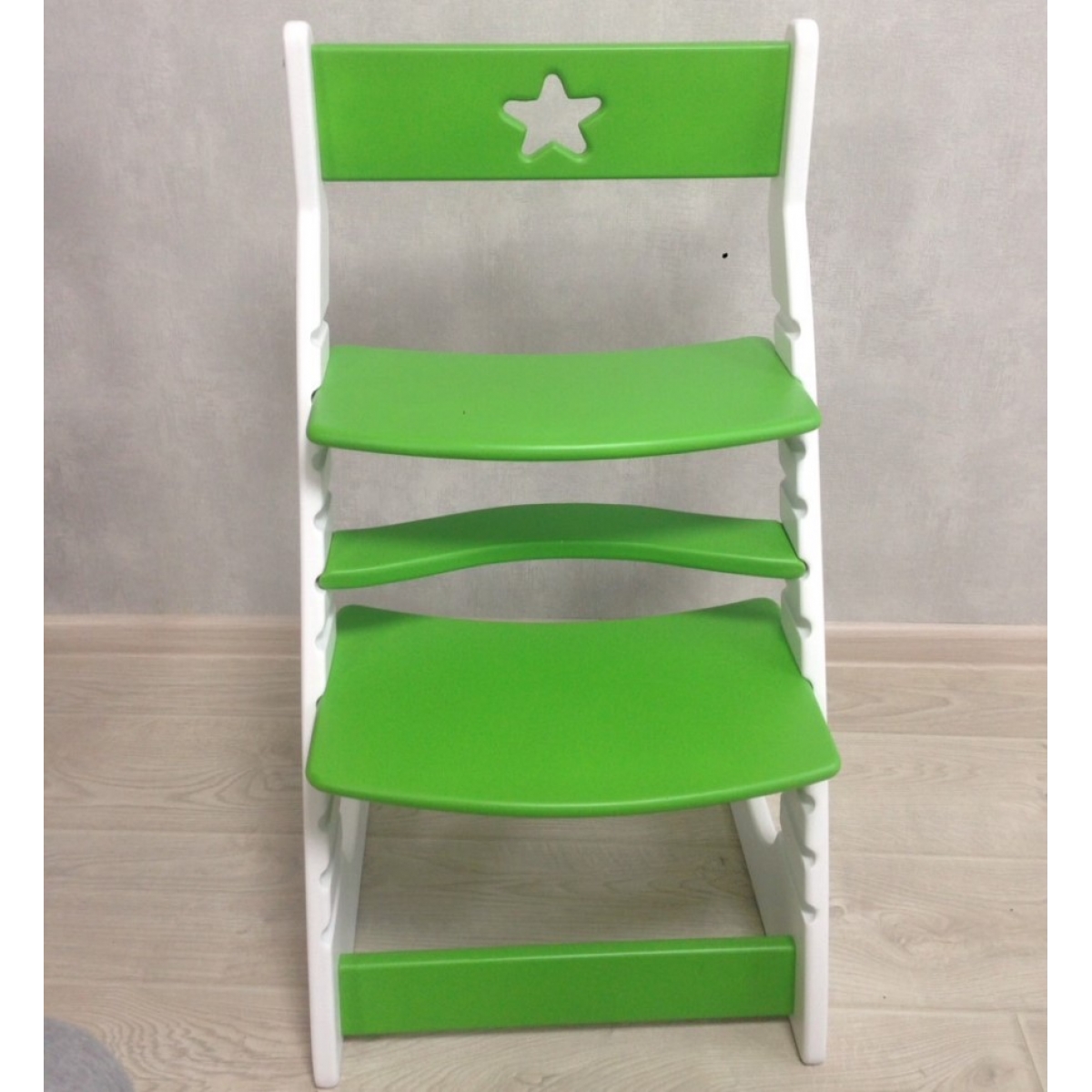 Детский растущий регулируемый стул Ростик/Rostik (зелено-белый)